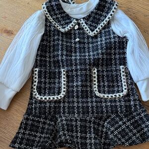 Chic Black and White Kids Dress